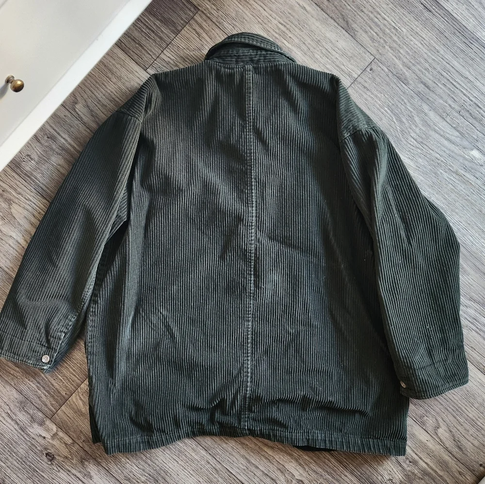 Vintage Eddie Bauer Corduroy Barn Coat Chore Jacket - Dark Green Size XL - Picture 6 of 6